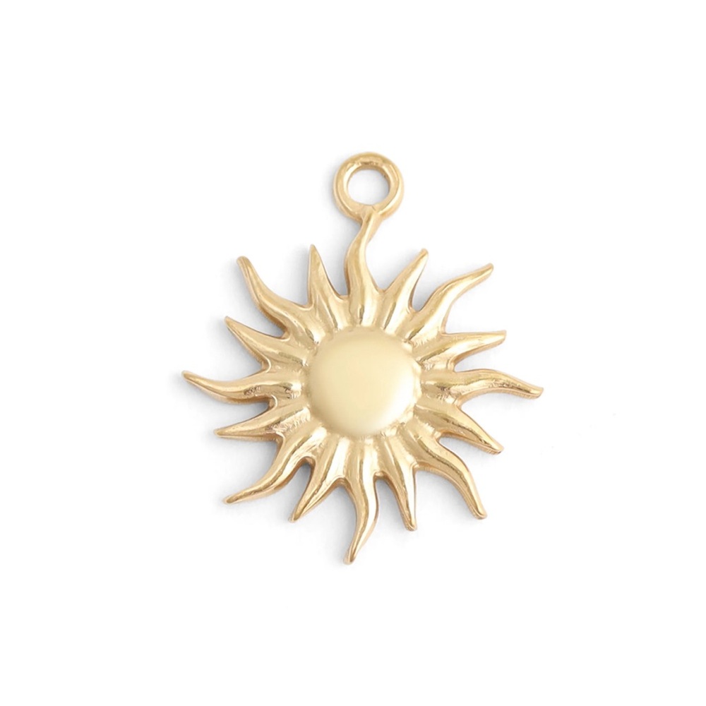 Gold Paper clip chain necklace Sun Charm clip,hang pendant carabiner, no tarnish